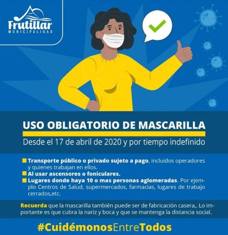 Recordar el uso obligatorio de mascarillas